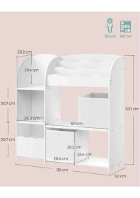 Resim Çocuk Kitaplığı Oyuncak Düzenleyici Beyaz 