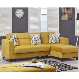 Resim Sadeceonda Yıldız Hardal Mini L Köşe Koltuk Takımı 