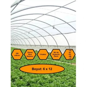 Resim NetBazaars Sera Naylonu, 36 Aylık, 5 Katkılı, 350 Micron 6X12 Şeffaf Sera Örtüsü, Uv Dayanımlı, Ir, Ev, Ab, Ld 