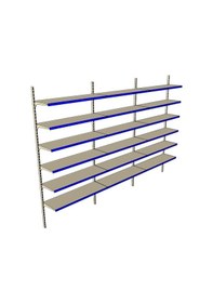 Resim 6 Katlı 3'lü Duvara Monte - Standart Market Rafı Mavi-40x95 Cm Mavi 