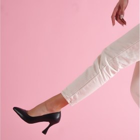 Resim Divolya Violet Siyah Burnu Şeffaf Detaylı Günlük Kullanım Stiletto 