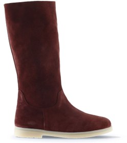 Resim Bueno Shoes Bordo Süet Kadın Düz Çizme 01wt3306 