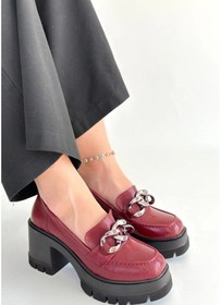 Resim Winar Bordo Rugan Doldu Topuk Ayakkabı Göründüğü Gibi 