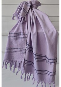 Resim Tek Yüzlü Pamuk Havlu Peştemal - Lila Lila 