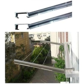 Resim Kare Alüminyum Balkon Çamaşırlık Kurutmalık Çamaşır Askısı İp Hediyeli Ck-0130 Gri 