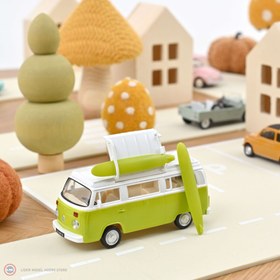Resim 1:43 Norev 1973 Volkswagen T2 Combi Sage Green Jet Car 