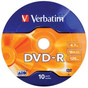 Resim Verbatim DVD-R 16X 4,7 GB 10'lu Wrap Matt Silver ( 43729 ) 