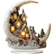 Resim Homyl Akrilik Kavisli Ay Dekor Masaüstü Ekran Şömine 18,5cmx20cm " 