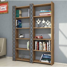 Resim Variant Mobilya City Ikili Kitaplık V1008 - Ceviz / Kalsedon 