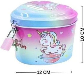 Resim Tek Boynuzlu At Temalı Metal Kumbara 