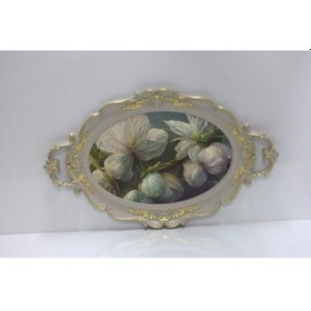 Resim Hürrem Lüx Sunum Tepsisi Saray Bahçesi - Dekoratif Servis Tepsisi 48x28 Cm Açık Gold 
