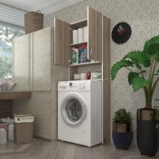 Resim Kenzlife çamaşır makinesi dolabı veronika crd 180*066*20 banyo çift kapaklı arkalıksız 