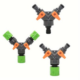 Resim 1 adet 2 Yollu Y Bölücü, 16mm Nipel Bahçe Hortumu Bağlantısı, Anahtar Bağlantıları için Ayarlanabilir, Avrupa ve Amerika Diş Standartı için Plastik Sulama Aksesuarları 