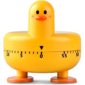 Resim Vkemall Sarı Ördek Şekilli Mekanik Zamanlayıcı - Pil Gerektirmez, Mutfak Ve Öğrenci İçin, Döner Sayaç 
