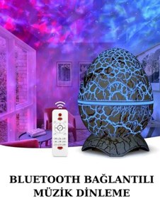 Resim Techno Stock Yumurta Şeklinde Su Dalgalı Bluetooth Speaker Lamba Renkli Şarjlı 