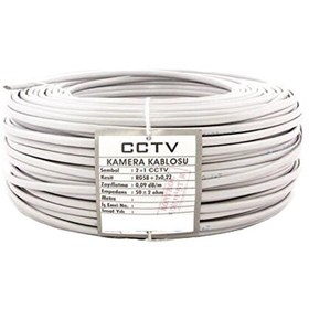 Resim 100 Metre Kaliteli 2+1 0.22 MM CCTV Güvenlik Kamera Kablosu 