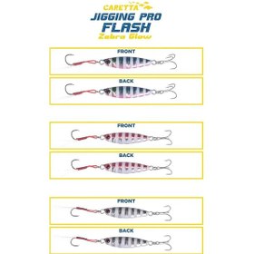 Resim Caretta Jigging Pro Flash Zebra Glow Jig Yem 