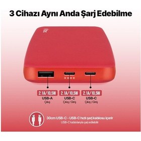 Resim Ttec Chargeup 10.000 Mah Taşınabilir Powerbank Gül Kurusu 