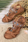 Resim Khayt Anatolia Anatomik Fashion Taşlı Günlük Kadın Sandalet 