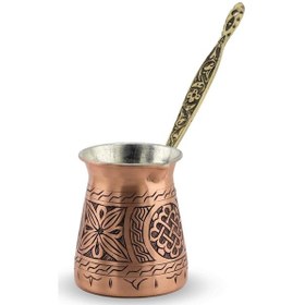 Resim Kalın İşlemeli Bakır Cezve 550 ml 