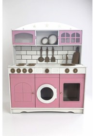 Resim Boyalı Ahşap Oyuncak Mutfak Servis Seti 