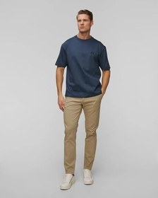 Resim Erkek Rahat Kesim Monogram Logolu Yuvarlak Yaka Kısa Kollu Mavi T-Shirt 50533343-425 