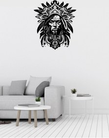 Resim Deadman Kızılderili Adam Figürlü Siyah Metal Tablo 