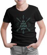 Resim Boho Text And Arrows Siyah Çocuk Tshirt 001 