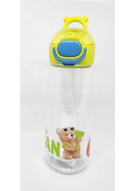 Resim Shotay Dl-24628 620ml Can Pipetli Tritan Yeşil Şeffaf Matara Taşıma Aparatlı Yeşil 