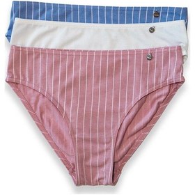 Resim Kom Stripe 3'lü Kadın Bikini Külot 001 
