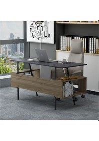 Resim Irony Maxi Ofis Masası Antrasit Ceviz 