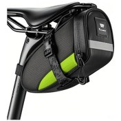 Resim Bisiklet Saddle Çantası - Yansıtıcı Özellikli, Fener Takılabilir, 1.2l Su Geçirmez Bisiklet Depolama Çantası Siyah Yeşil Yeşil Yeşil 