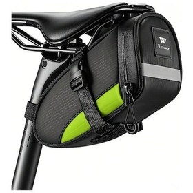 Resim Bisiklet Saddle Çantası - Yansıtıcı Özellikli, Fener Takılabilir, 1.2l Su Geçirmez Bisiklet Depolama Çantası Siyah Yeşil Yeşil Yeşil 