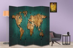 Resim Coğrafya Tasarımlı Oda Bölücü Paravan 180 x 200 cm 