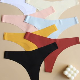 Resim 7 parça düz renkli iz bırakmayan v-stil seksi bayan iç çamaşırı, iz bırakmayan nefes alabilen yumuşak rahat kişilikli yeni iç çamaşırı kadınlar için dikişsiz takım 