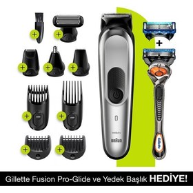 Resim Braun MGK 7220 Erkek Bakım Kiti 10in1 Şekillendirici + Gillette Hediye 