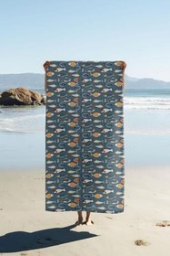 Resim Dijital Baskı Plaj Deniz Havlusu Balık Desenli Peştamal HVL0070 