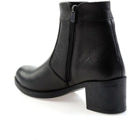 Resim Siyah Hakiki Deri Kadın Bot & Bootie K02286701303 Siyah 