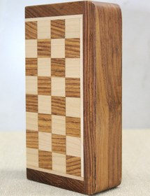 Resim Vernikli Mıknatıslı Taşlı Ahşap Katlanabilir Satranç Seti 25 Cm 