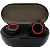 Resim Siyah-kırmızı Y50 Tws Bluetooth Kulaklıklar Kablosuz Kulaklık Hıfı Stereo Kulaklık Gürültü Azaltma Spor Kulaklıkları İphone Xiaomi Samsung Için 