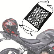 Resim Motosiklet Kaskı Depolama için Yükseltilmiş Yük Ağı, Yüksek Esneklikte Çift Katmanlı Düzenleyici Ağ Cebi ve 4 Güçlü Kanca 