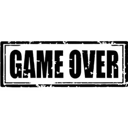 Resim Game Over Sticker 10 x 4 cm 