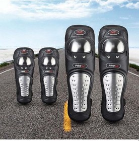 Resim Flybuy Pro-bikerker Rh-1010 Motosiklet Sıcak Tutma Anti-düşme Paslanmaz Çelik Koruyucu Dişli Dizlik + Dirseklik Siyah 
