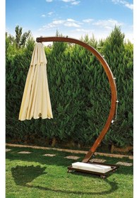 Resim Ahşap Bahçe Ve Balkon Şemsiyesi Ø300 Cm Naturel Çam 