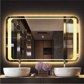 Resim Global Led Mirror 80X120 cm Kumlamalı Ledli Ayna Duvar Salon Banyo Wc Ofis Yatak Odası Boy Ledli Ayna 