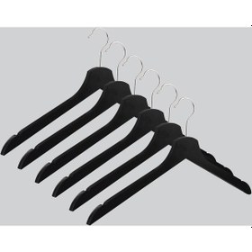 Resim Nyn Ahşap Elbise Gömlek Askısı Siyah Renk 6 Adet Siyah 