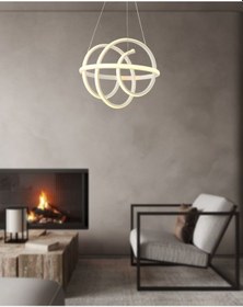Resim Tt005-By Tt Aydınlatma Burgu Modeli Mat Beyaz Led Avize 