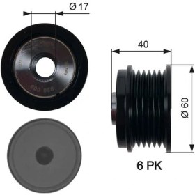 Resim Alternatör Kasnağı 39.2mm Cmax-fıesta 6-focus 3-kuga 2-transit-connect-courıer 1.5-1.6-2.0tdci Av6q10a352ba 31285816 
