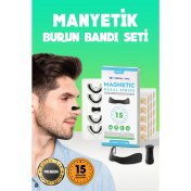 Resim Wealtivo Premium Manyetik Burun Bandı 15’li Siyah Estetik - Güçlü Yapışkan ve Mıknatıslı, Horlamadan Kolay Nefes ve Spor Performansı 