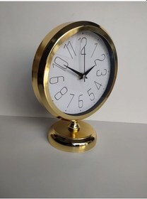 Resim Altın Gold Renkli Metal Ofis Salon Masa Saati 25*20 cm B1 